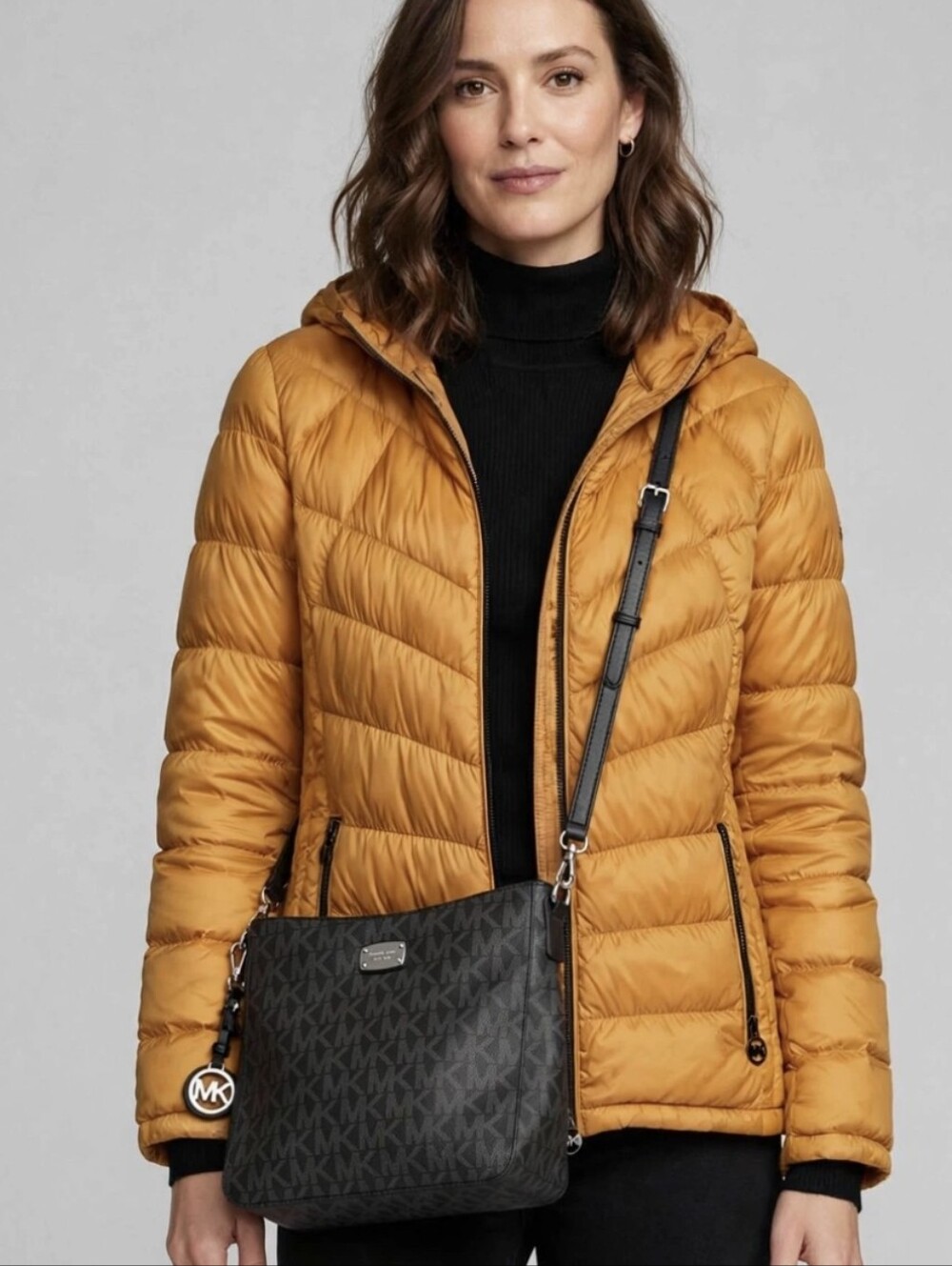 Michael Kors Black MK Jet Set Crossbody Bag
